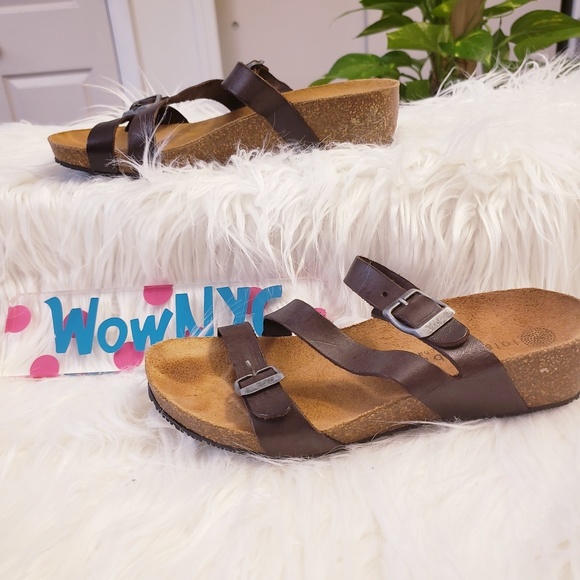 LOLA SABBIA Wedge Sandal Cork Leather Spain 36 6 - Picture 7 of 8